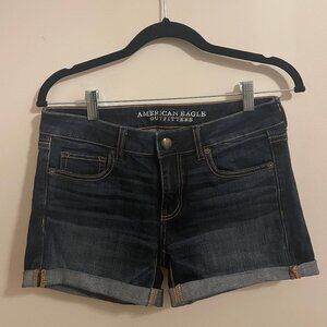 American Eagle Super Stretch Midi Jean Shorts Size
